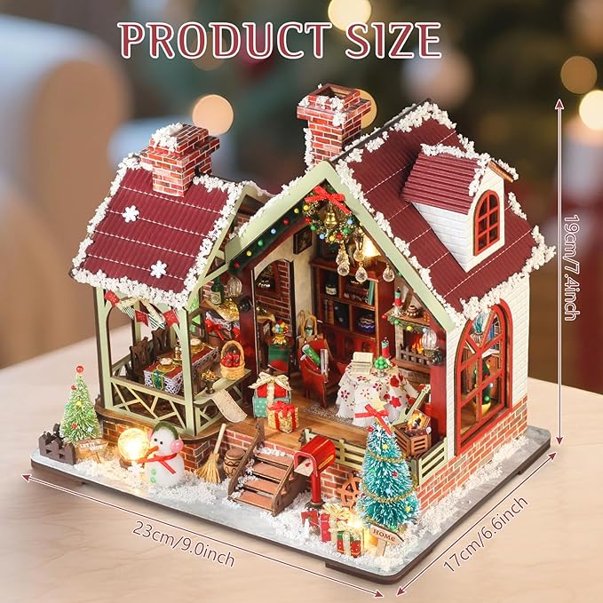 2025 New Christmas Miniature House Kit, Tiny House Kit with Music and Light, DIY Mini House Building Kits for Adults to Building, Unique Gift for Birthday Christmas, Winterfest Have