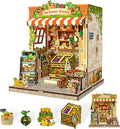CUTEBEE Book Nook Kit - DIY Miniature House Dollhouse Kit for Adult and Teens, Booknook Bookshelf Decor with LED Light, Gifts for Family and Friends (The Greens’ Grocery)