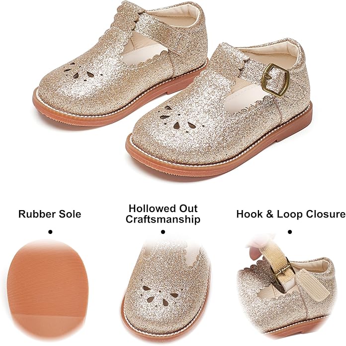 Felix & Flora Toddler Little Girl Mary Jane Dress Shoes - Ballet Flats for Girl Party School Shoes