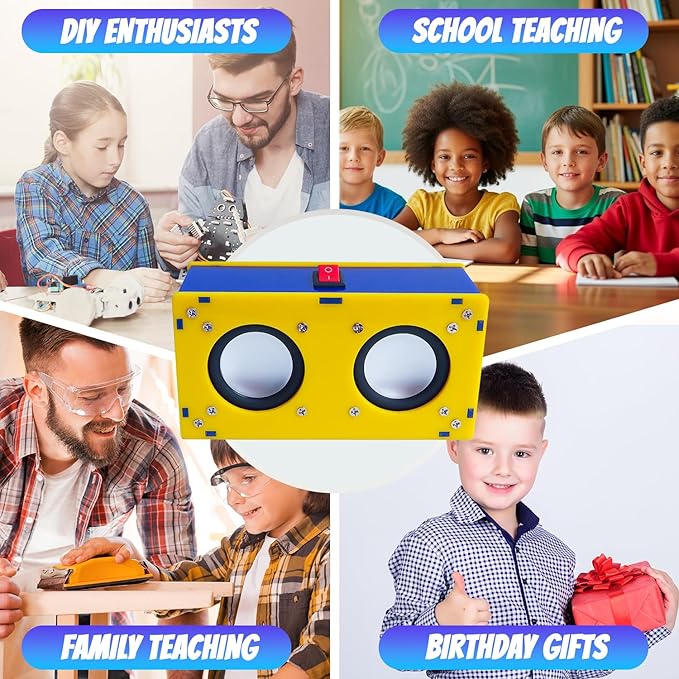 ‌DIY Bluetooth Speaker Kit Build-Your-Own Bluetooth Speaker Kit - Solder-Free STEM Project with Bass Boost, Fun Electronics Learning DIY Gift for Teen Girls and Boys & Adults