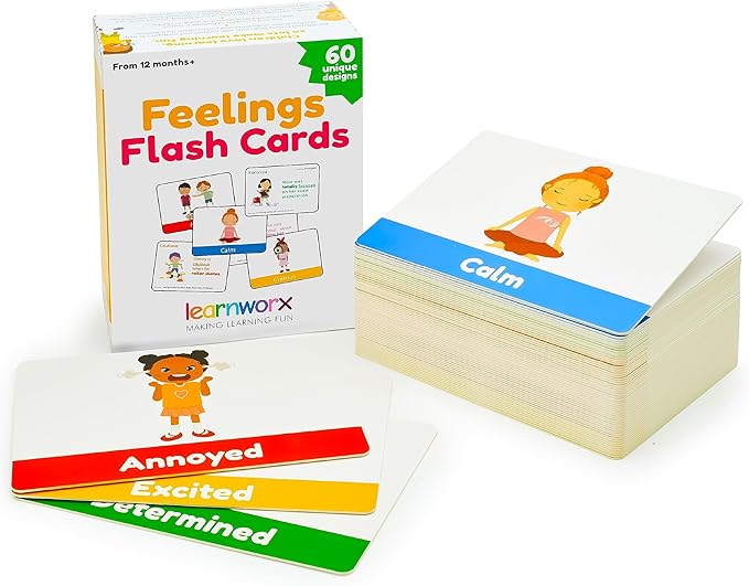Emotion Cards for Kids, Feeling Cards Game | 60 Emotion & Feeling Flash Cards for Kids | Learn Feelings and Needs Cards | Teach Mixed Emotions & Emotional Intelligence Cards to Children & Toddlers