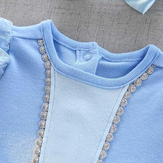 Dressy Daisy Princess Onesie Romper Fancy Dress Costume Halloween Birthday Bodysuit Outfit with Headband for Infant Baby Girl