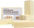 9PCS Basswood Carving Blocks with 2 Sizes，Whittling Wood Carving Kit,Soft Basswood for Carving(4"x1"x1",4"x2"x2")