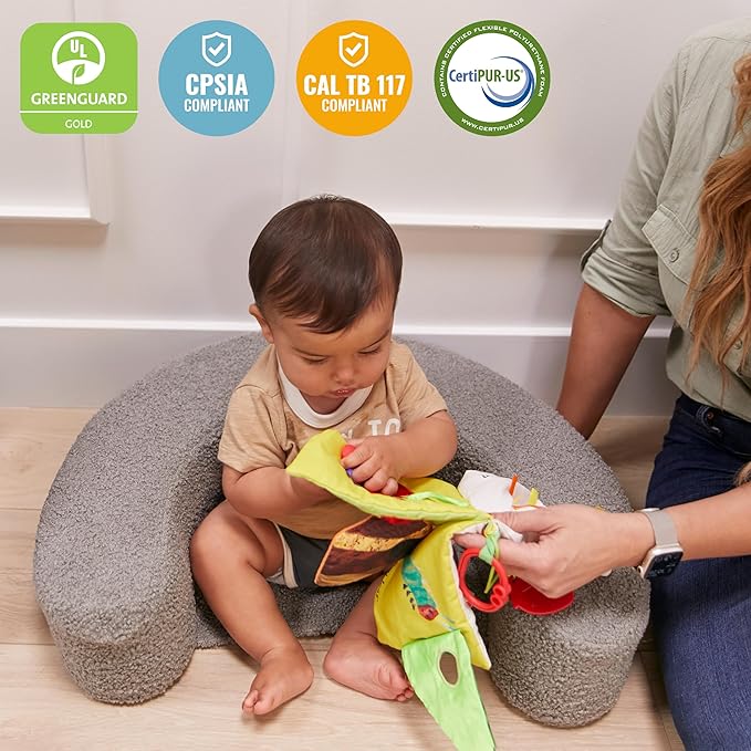 ECR4Kids SoftZone Sit-Up Support Ring Baby Essentials, 24" L x 18" W x 6" H, Grey