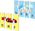 72 Word Spelling Puzzles with Error-Correction Mechanism in 3 and 4 Pieces, Perfect for Preschool Learning (36 Blocks Double Sided)