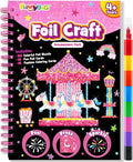 FUNNYB&G Foil Art Craft Activity for Kids - Gift for Girls Crafts for Kids Fun Art Creative Travel Toy, Birthday Gift Party Favor Toys for Girls 4 5 6 7 8 9 Years Old(Amusement Park)