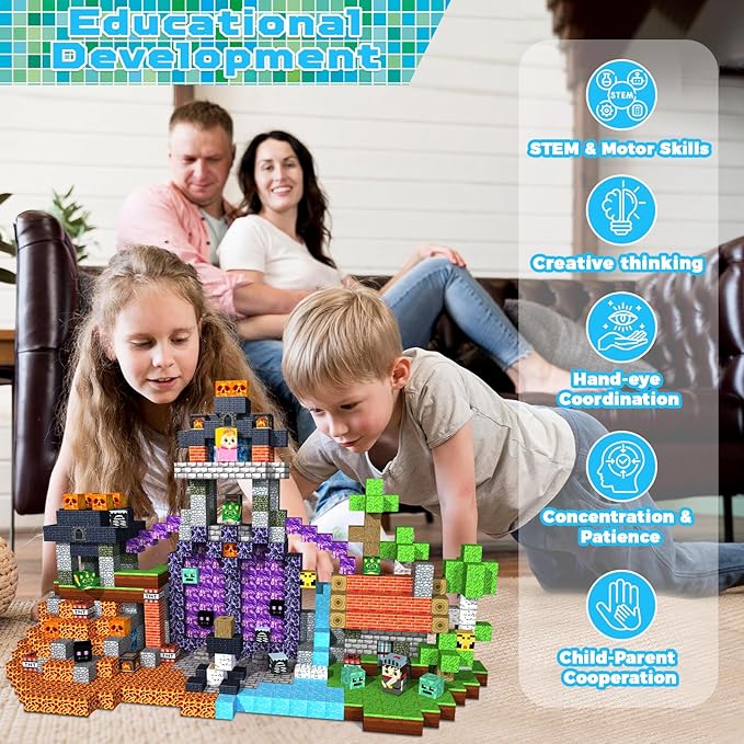 Magnetic Blocks - 150 PCS Build Dark Hell Forest Castle - Magnetic Toys for Montessori Toddler Christmas Birthday Gifts - STEM Sensory Toys for 3 4 5 6 7 8 9 10 Year Old Boys & Girls