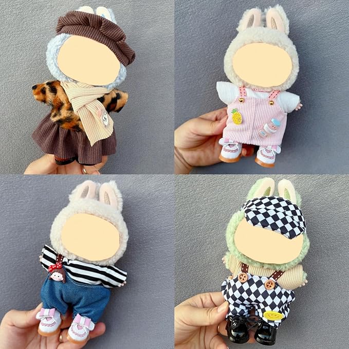 4 Pack—Adorable Outfit Set for 17cm Dolls,Premium Designer Doll Clothes with Accessories,6.7 Inches Cute Doll Clothes,Luxury Chic FashionClothing Set(No Dolls and Shoes) (Set B)