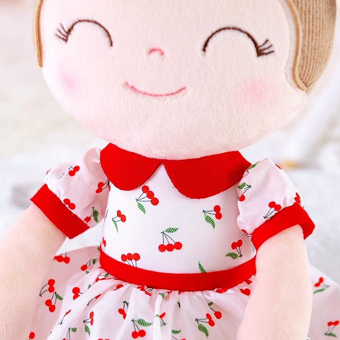 Gloveleya Baby Doll Girl Gifts Plush Toys Soft Dolls Baby Gifts Cherry Girl Red 14 Inches with Gift Box New…