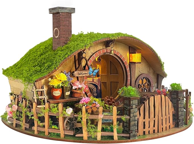 Miniature House Kit - Forest-Themed DIY Dollhouse Kit | Blind Box Design, Stress-Relief Craft, 3D Wooden Puzzles for Adults - The Magic Ring House (SQ-59)