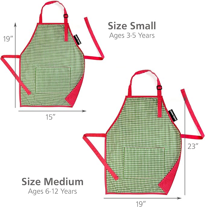 Urban Infant Little Helper Kids Apron - Children's Cooking Art Gardening - Great Gift for Toddler Boys and Girls