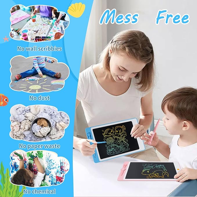 LCD Writing Tablet Doodle Board, 10 Inch Portable Drawing Board for Kids Reusable Writing Pad for Toddlers Educational Learning Toys Gifts for 3 4 5 6 7 8 Years Old Girls Boys (Blue, 10 inch)