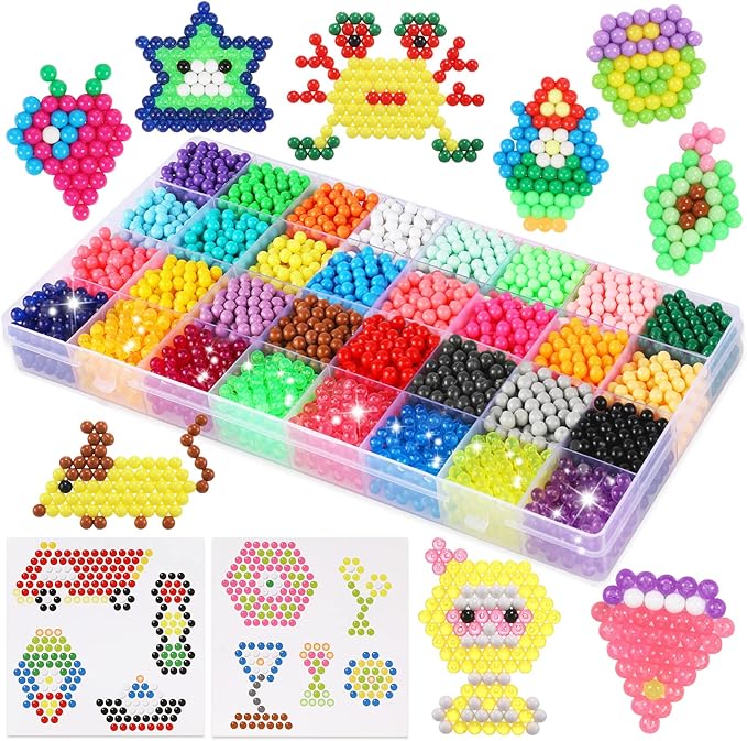 Eenua 3220 pcs Non-Iron Fuse Beads Refill Pack 5mm Beads Bead Set for Beginners (Beads Only)