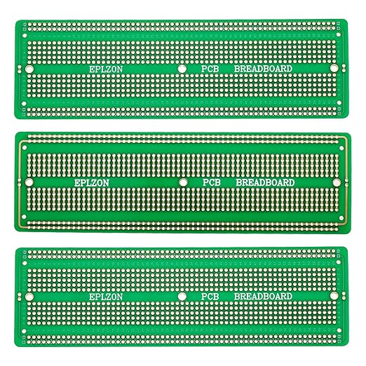 3pcs 6.8"x2.05" Breadboard Solderable Prototype PCB Board Kit for Electronics Projects Compatible for DIY Soldering Circuits Projects Prototype Board,Green