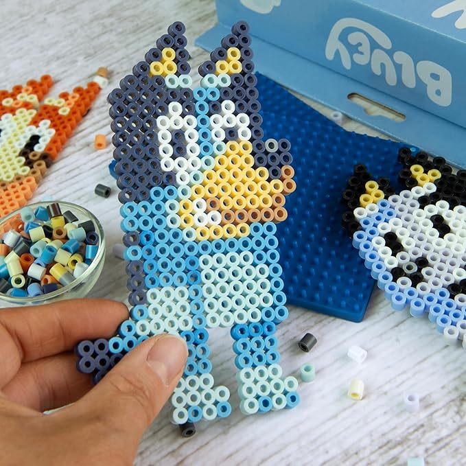 Perler 80-57254 Bluey Fused Bead Craft Activity Kit with 6 Projects, Multicolor, 2004 Pieces