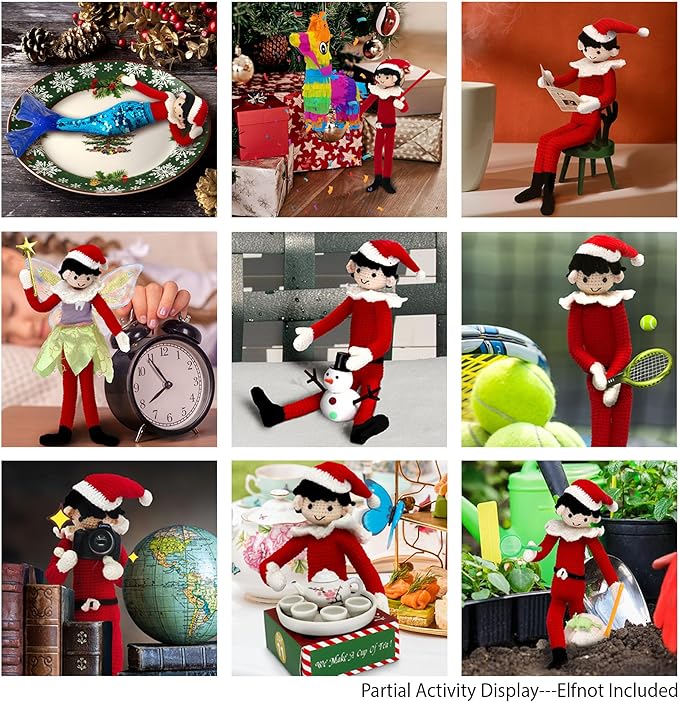 28 Days Elf Kit 2025magical kit Christmas Traditions Elf Activity Kit Elf Magic - 150+ Props 2025 Elf Accessories Christmas Mini Toys For Elf Mischief Elf Clothes Countdown GiftMore Than 24 Days 25 Days