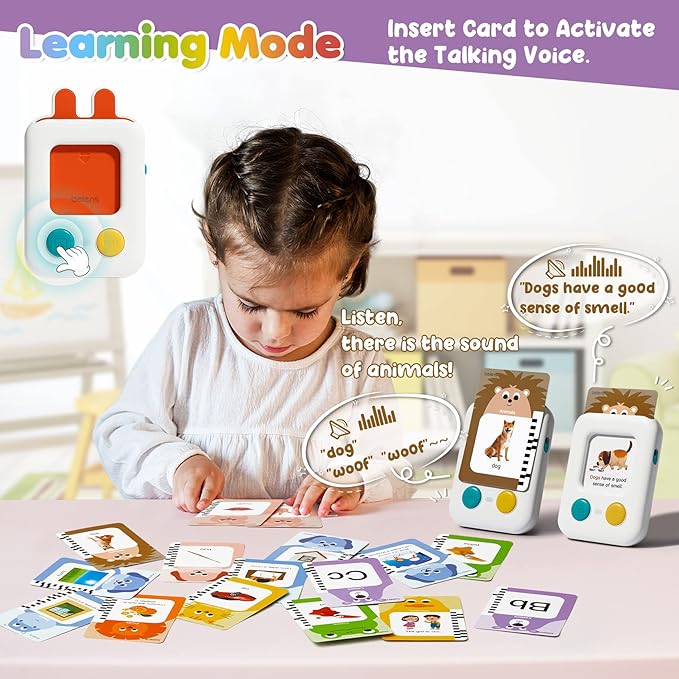 beiens Premium Talking Flash Cards for Toddlers 2-6 Years | Eco Friendly Child-Safe Materials | Award-Winning Speech Therapy Toys | Montessori ABC Learning System + Autism Sensory Development Tools