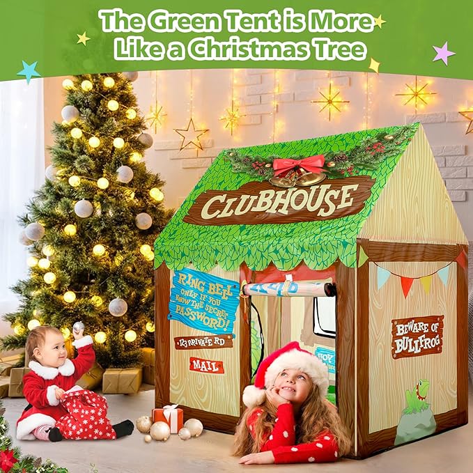 SweHouse Kids Play Tents Indoor: Cute Playhouse Tent for Kids with Padded Play Mat - Toddler Play Tents Boys Fort Play Area Decorations for Birthday