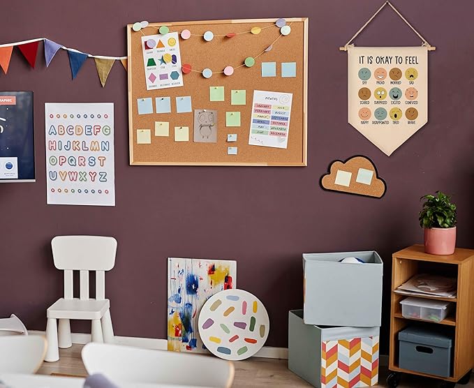 It Is Okay to Feel-Classroom Poster Decor-Teacher Gifts-Canvas Hanging Pennant Flag Banner Wall Sign Decor for Nursery Reading Room-Positive Growth Mindset Mental Health Quotes for Baby Kids Girl Boy