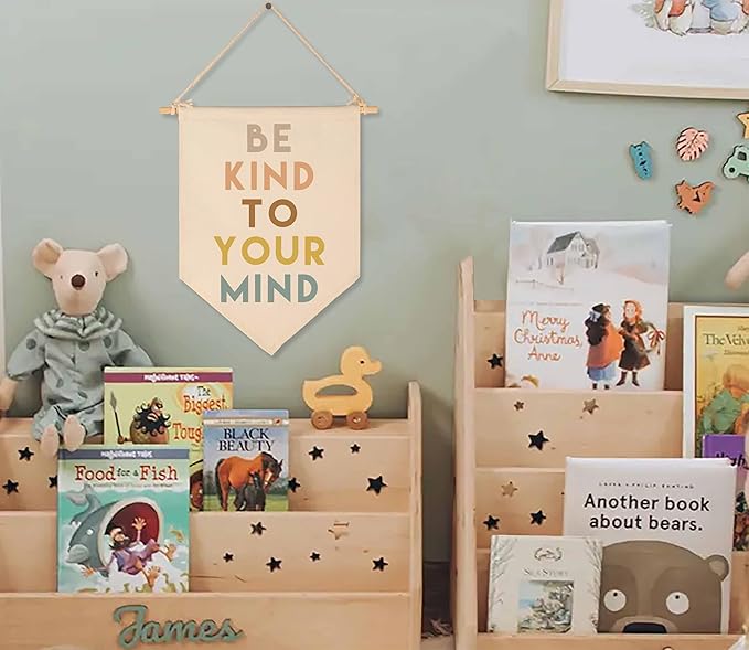 Be Kind To Your Mind-Inclusive Classroom Decor-Welcome Gift-Teacher Present-Canvas Hanging Pennant Flag Banner Wall Sign Decor-Birthday Christmas Gift