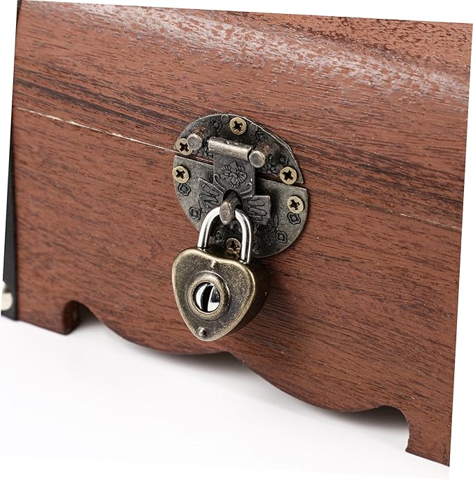 Toyvian Box Treasure Chest Money Safe for Cash Saving for Adults Wooden Treasure Vintage Wooden Trunk Piggy Bank Organizer with Lock Jewlery Kids Toys Craft Boy Miss Metal Wedding Necklace