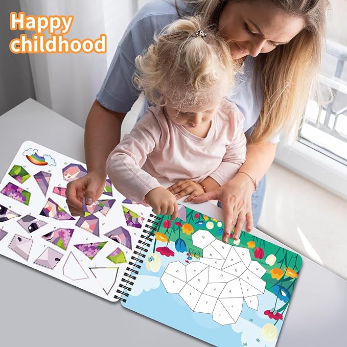 Sticker Paint Books for Kids Ages 4-8,Animals Designs Paint by Stickers,Party Birthday Stickers for Kids Boys Girl