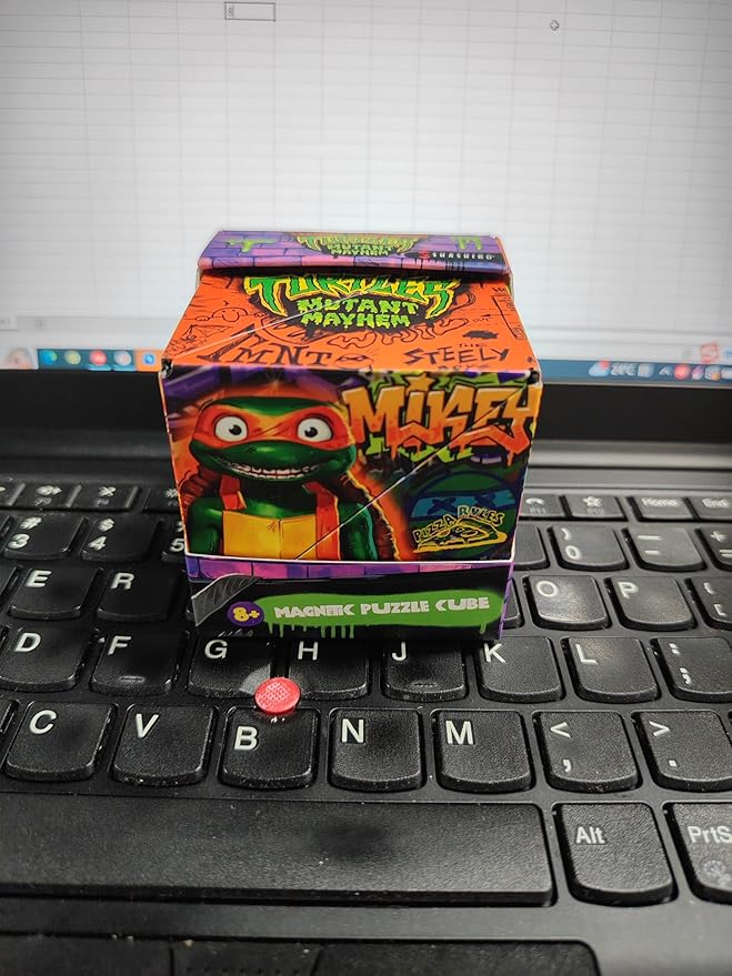SHASHIBO Teenage Mutant Ninja Turtles Shape Shifting Box - STEM Magnetic Fidget Cube That Transforms Into Over 70 Shapes, Download Fun in Motion Toys Mobile App (Mikey)