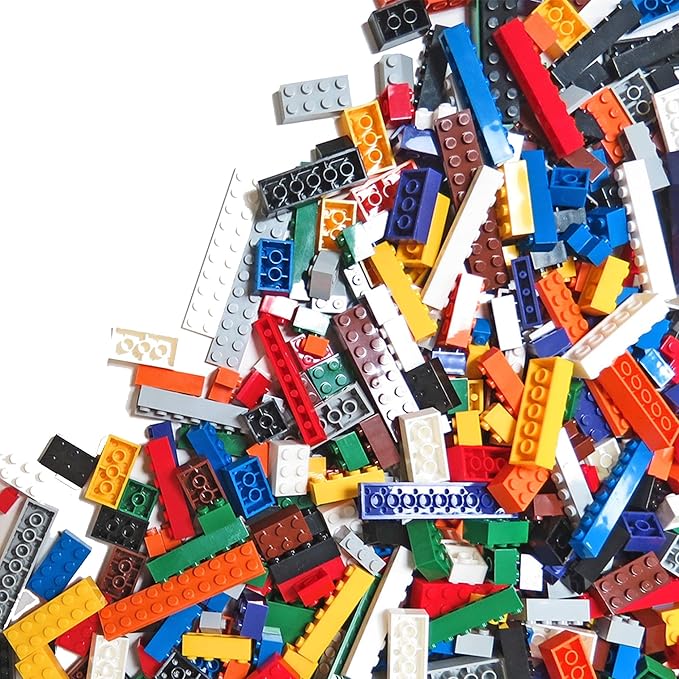Play Platoon 6 Pound Bulk Building Bricks Set- 10 Classic Colors Bulk Building Blocks Play Set, Generic Brick Parts, for Boys and Girls, Classic