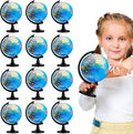 Meooeck 12 Pcs World Globe with Stand 4.6 Inch Geographic World Globe Bulk for Kids Students Learning Educational Classroom Desk Table Decoration, Blue