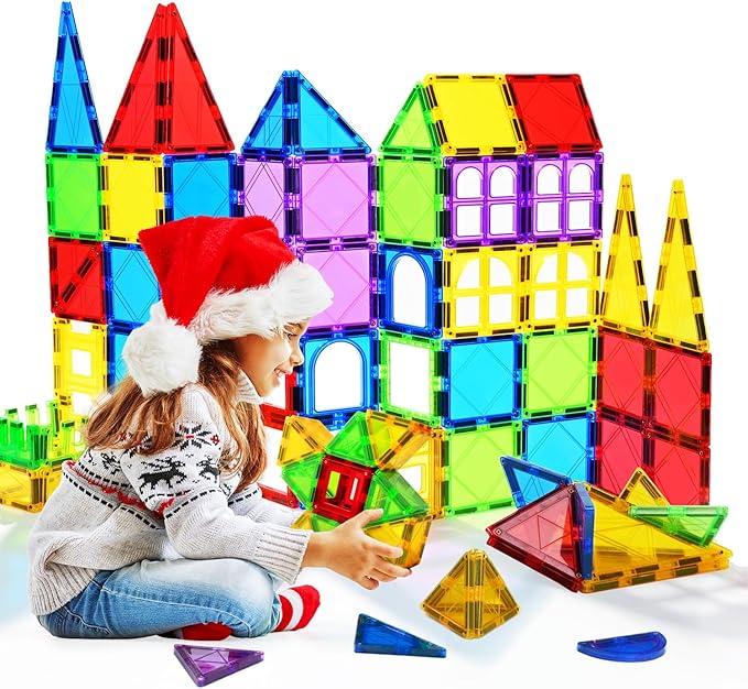 MAGBLOCK Magnetic Blocks - Magnetic Tiles Toys for Toddlers Kids Magnet Building Blocks Preschool Magnet Set for Boys and Girls Stem Toys 70 Pieces
