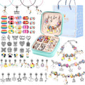 UFU Charm Bracelet Making Kit Girls Beads for Jewelry Making Kit, Unicorns Arts Crafts Gifts Set for Teen Girls Age 5 6 7 8-12, with a Portable Bracelet Organizer Box