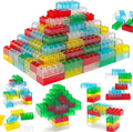 150 Pieces 2x4 Translucent Building Bricks -5 Colors Crystal-Clear Classic Block Toy Fully Compatible with Major Brands Educational Construction Toy for Boys Girls 6 Years Old and Up (Multicolor 150)