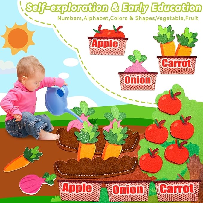 Busy Board for Toddlers 1-3, Farm Animals Quiet Busy Book for 1 Year Old, Felt Montessori Toys Educational Learning Activity Books, Airplane Car Travel Toys for Boys Girls Kids Birthday Gifts