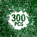 300 Piece Green Bricks Bulk Assortment Pack, Brick Accessories for Building with 12 Size, Compatible with Lego Parts and Pieces