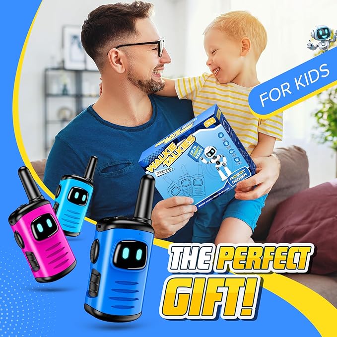 Kids Walkie Talkies Toys for Boys: 3 Pack Robots Walkies Talkies Kids Christmas Birthday Gifts for 3 4 5 6 7 Year Old Boys Girls Toys Age 3-6 5-7 Year Old Boy Girl Stocking Stuffers Outdoor Camping