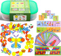 140 Pcs Translucent Pattern Blocks,Geometric Shapes,Translucent Toys,Light Table Accessories and Manipulatives,Includes 46 Activity Cards