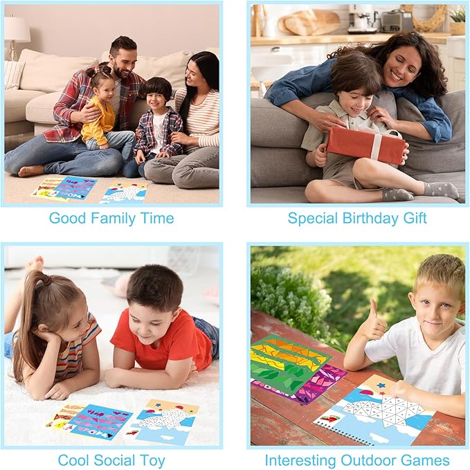 AEAHALY Summer Theme Reusable Sticker Book Sticker Paint Books Crafts for Kids Ages 4-8 Boys and Girls Birthday Gifts Party Favor, Travel Activity Book Stickers for Kids Learning