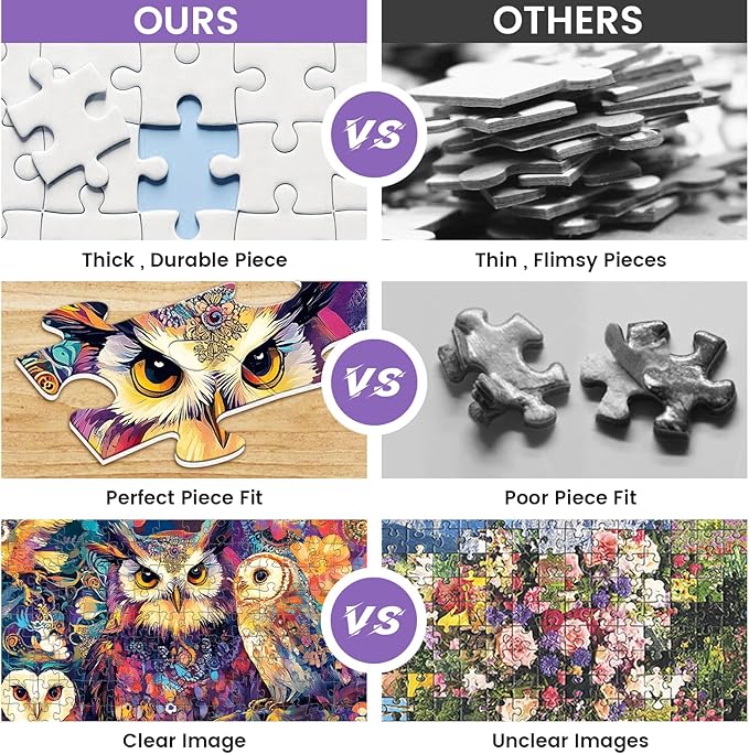 300 Pieces Owl Puzzle for Adults, Bird Puzzle 300 Pieces Recycled Cardboard Jigsaw Puzzles for Adults, Family Challenging Game Home Decor Gift Toy for Teens Kids Seniors 20.5×15 in