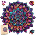 Jiroinlly Wooden Jigsaw Puzzles, Mandela Wooden Puzzles for Adults 200 Pcs, 11.2'' x 11.4'' Luxurious Shaped Wood Puzzle, Beautiful Package, Best Gift for Adults and Kids, Family Game