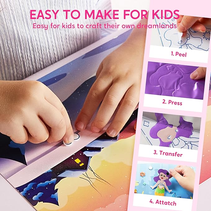 Klever Kits Princess Foil Art Kit for Kids - Arts & Crafts Supplies, Mess Free Coloring, Foil Foam Stickers, Creative Travel Toys, Birthday Gifts for Boys & Girls Ages 4 and Up