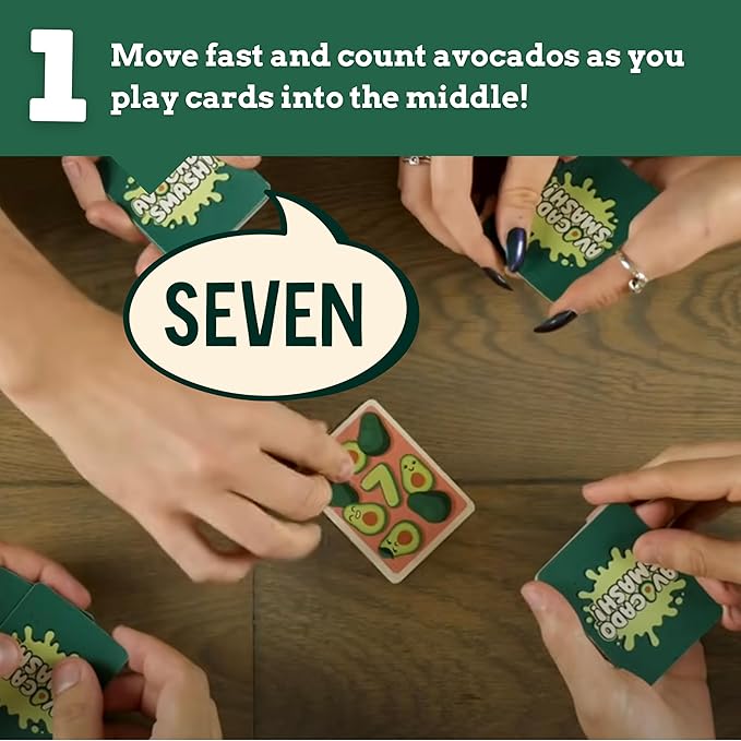 Ridley's Avocado Smash! 71 Piece Family Action Card Game with Storage Case,1 ea