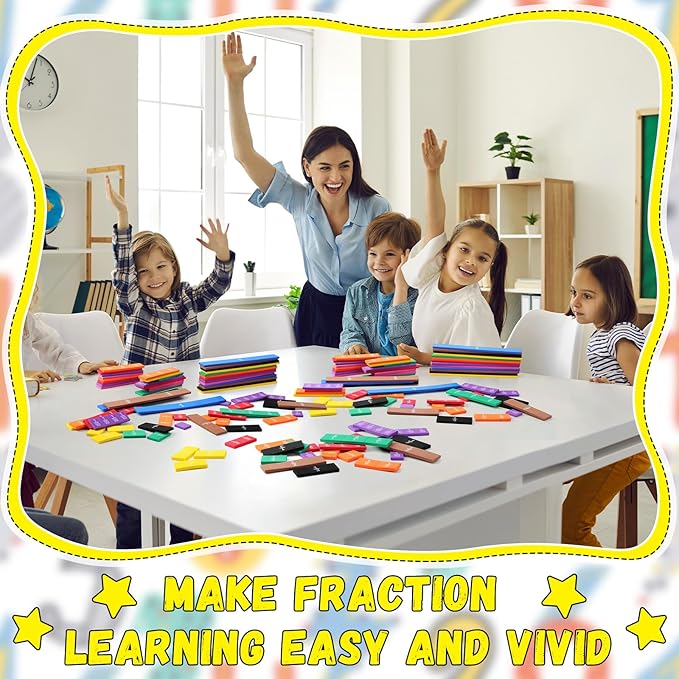 48 Sets Fraction Tiles Set for Math Classroom Fractions Manipulatives Math Learning Manipulatives for Home School Supplies