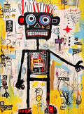 Cross & Glory - Neon Robot Rhapsody - 1000 Piece Jigsaw Puzzle for Adults | Abstract Neo-Expressionism Art | Luminous Yellow Highlights | Premium Quality | Vibrant Colors