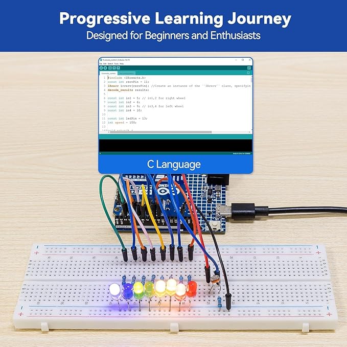 SunFounder Ultimate Starter Kit with Original Arduino Uno R4 Minima, 3 in 1 IoT/Smart Car/Basic Kit with Online Tutorials, for Beginners to Enthusiasts (Original Arduino Uno R4 Minima Included)