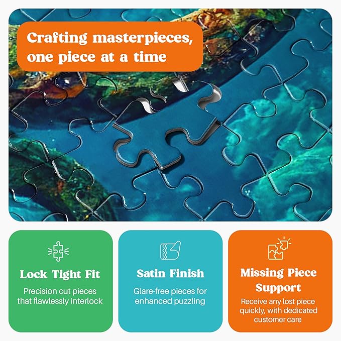 Cross & Glory Jigsaw Puzzles 1000 Pieces - Deep Blue Octopus Odyssey - 1000 Piece Puzzle for Adults | Best New Marine Artwork Ocean Puzzles | Unique Brain Teaser Octopus Puzzle