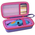 co2CREA Hard Case for 3Doodler Start+ Essentials (2024) 3D Pen Set - Storage Organizer with Custom Slots for Art Activity Set, Printing Filament Refill and USB Charger, Purple Case + Rose Red Zipper