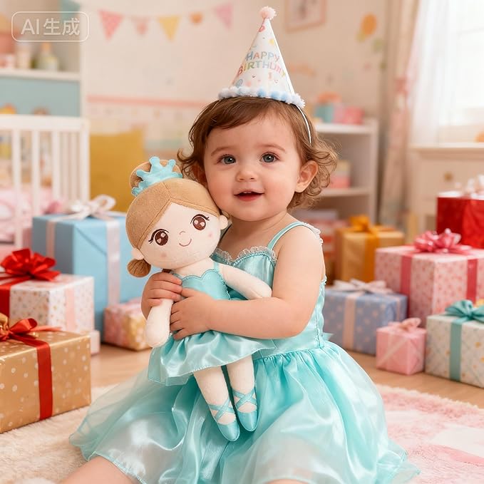 Gloveleya Baby Girl Gifts Dolls Soft Plush Toy Ballet Girl Doll Mint Green 14 Inches with Gift Box…