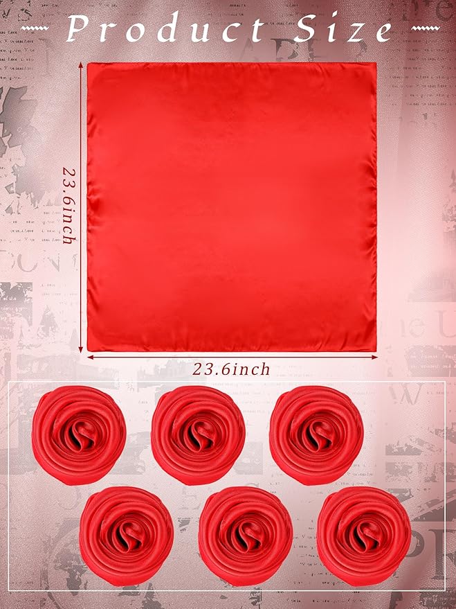 Boao 6 Pieces Chiffon Scarf 1950s Square Neck Head Scarfs Vintage Soft Polyester for Women Lady