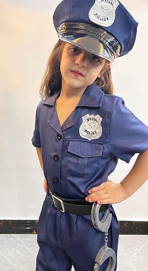 Kids Police Officer Costume for Girls - Cop Dress Up Party and Halloween Gifts