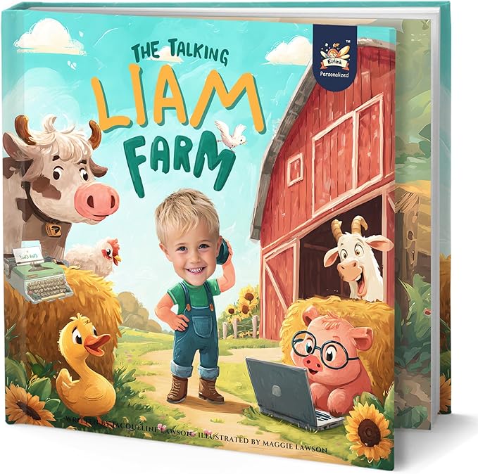 ELFINK Personalized Children Story Books - The Talking Farm Adventure - Customized Name & Photo - Baby Gifts - Children Bedtime Story (Soft Cover)